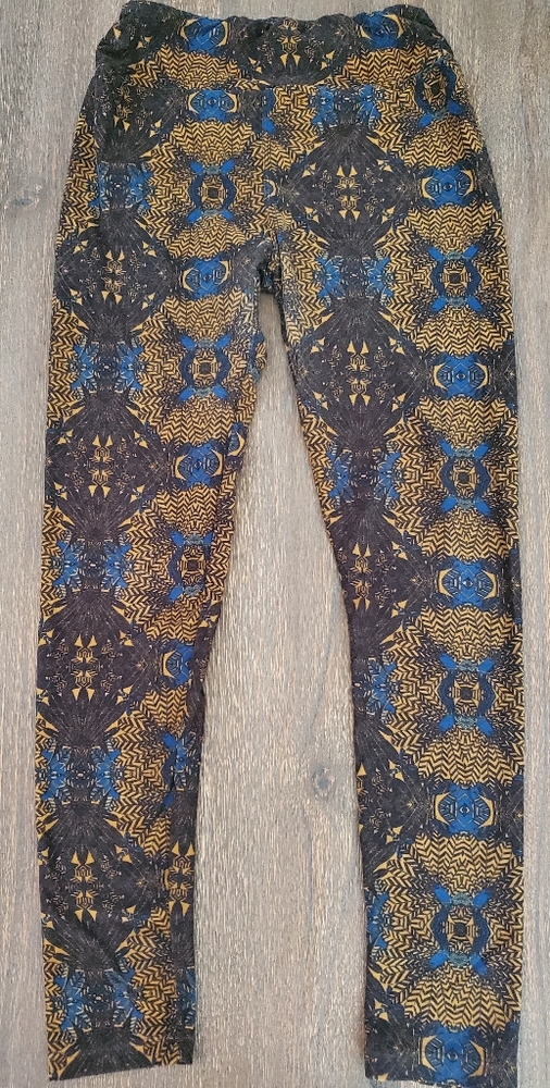 Rare OS Lularoe 'eye' black blue leggings